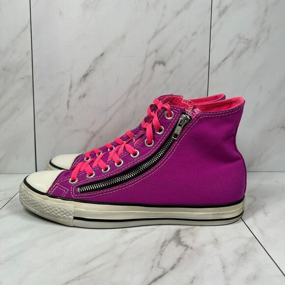 Converse CTAS High Top Womens Size 10 Purple Double Zip Canvas Sneakers Shoes - Picture 3 of 8